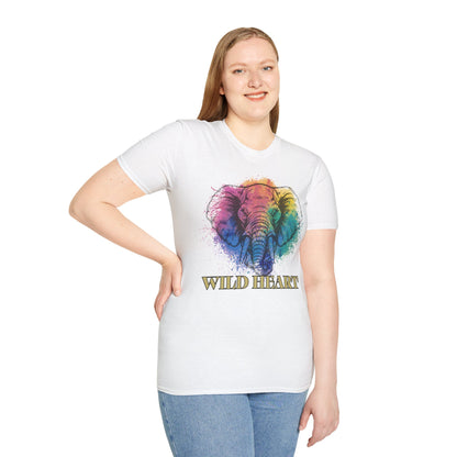 Wild Heart Collection - Elephant Color Splash Unisex Softstyle Graphic T-Shirt