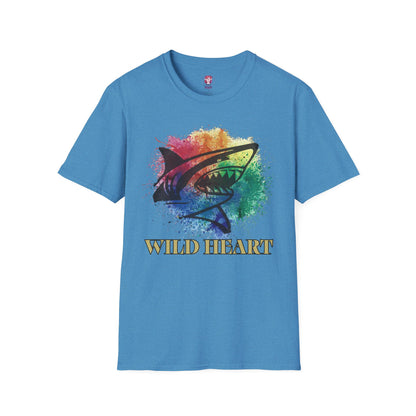 Wild Heart Collection - Shark Color Splash Unisex Softstyle Graphic T-Shirt
