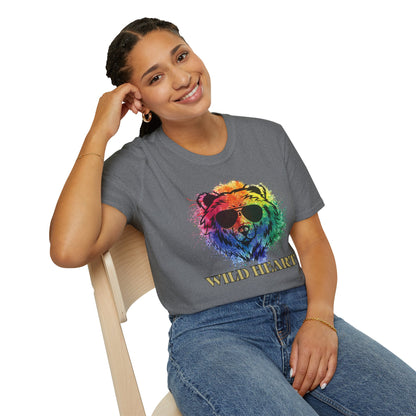 Wild Heart Collection - Bear Color Splash Unisex Softstyle Graphic T-Shirt