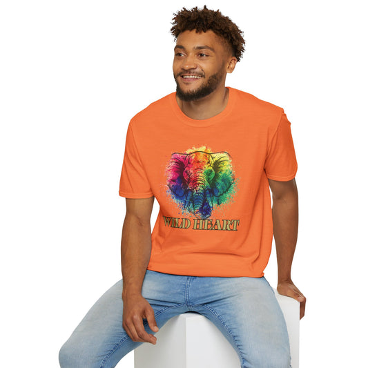 Wild Heart Collection - Elephant Color Splash Unisex Softstyle Graphic T-Shirt
