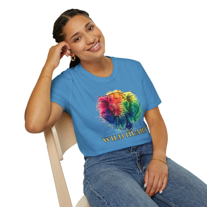 Wild Heart Collection - Elephant Color Splash Unisex Softstyle Graphic T-Shirt