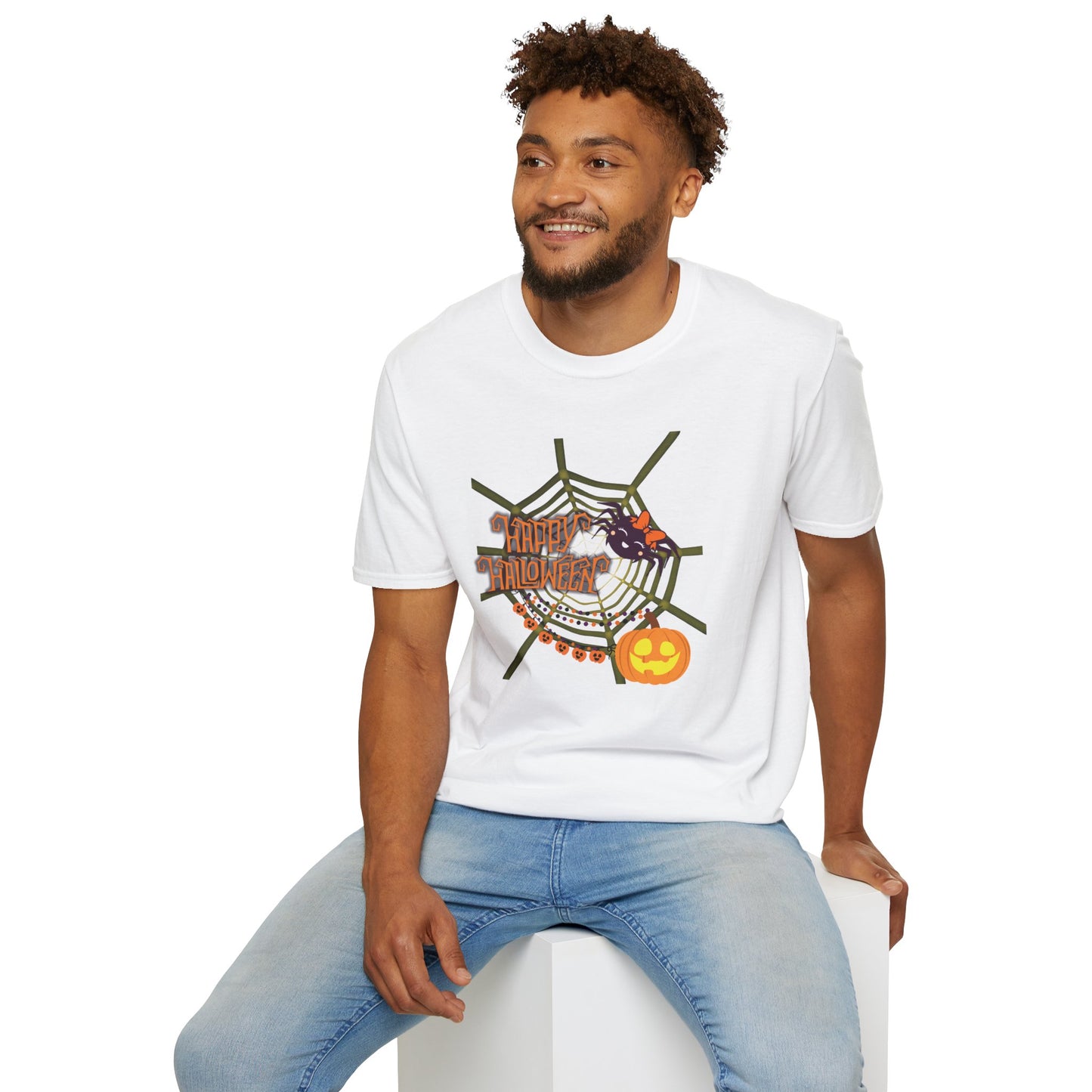 Halloween Cute Spiderweb - Unisex Softstyle T-Shirt