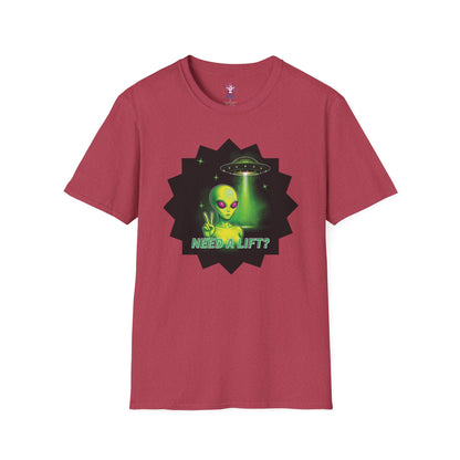 Cool Alien Peace Sign - Need a Lift - Unisex Softstyle T-Shirt