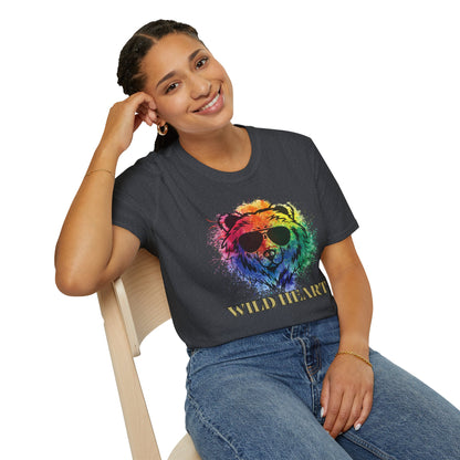 Wild Heart Collection - Bear Color Splash Unisex Softstyle Graphic T-Shirt