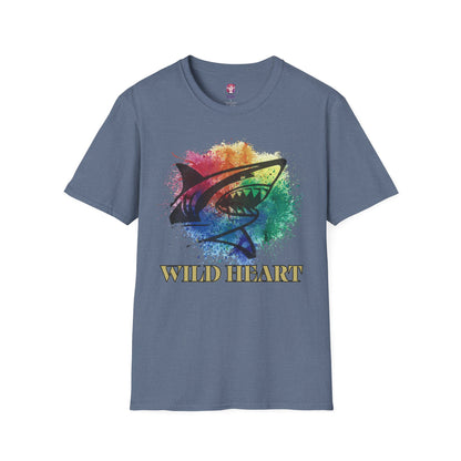 Wild Heart Collection - Shark Color Splash Unisex Softstyle Graphic T-Shirt