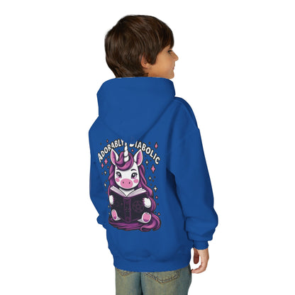 Adorably Diabolic Unicorn Magic - Youth Heavy Blend Hooded Sweatshirt