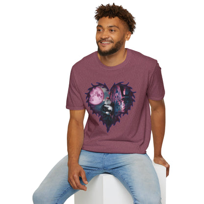 Gothic Couple Under the Moon - Unisex Softstyle T-Shirt