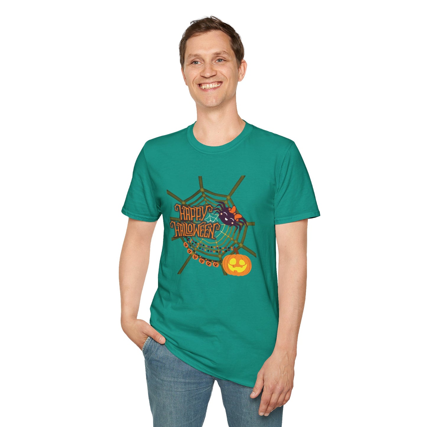 Halloween Cute Spiderweb - Unisex Softstyle T-Shirt