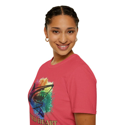 Wild Heart Collection - Shark Color Splash Unisex Softstyle Graphic T-Shirt