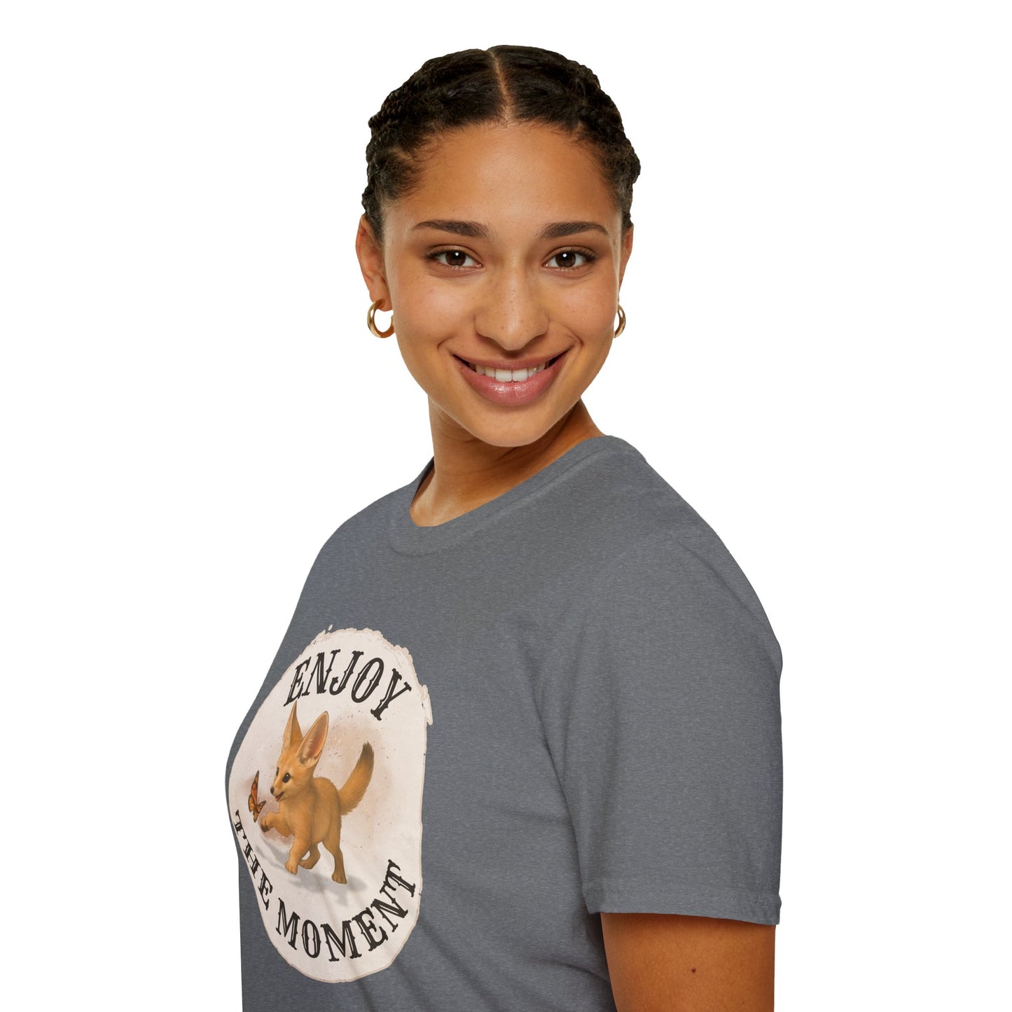 Cute Fox Enjoy the Moment - Unisex Softstyle T-Shirt