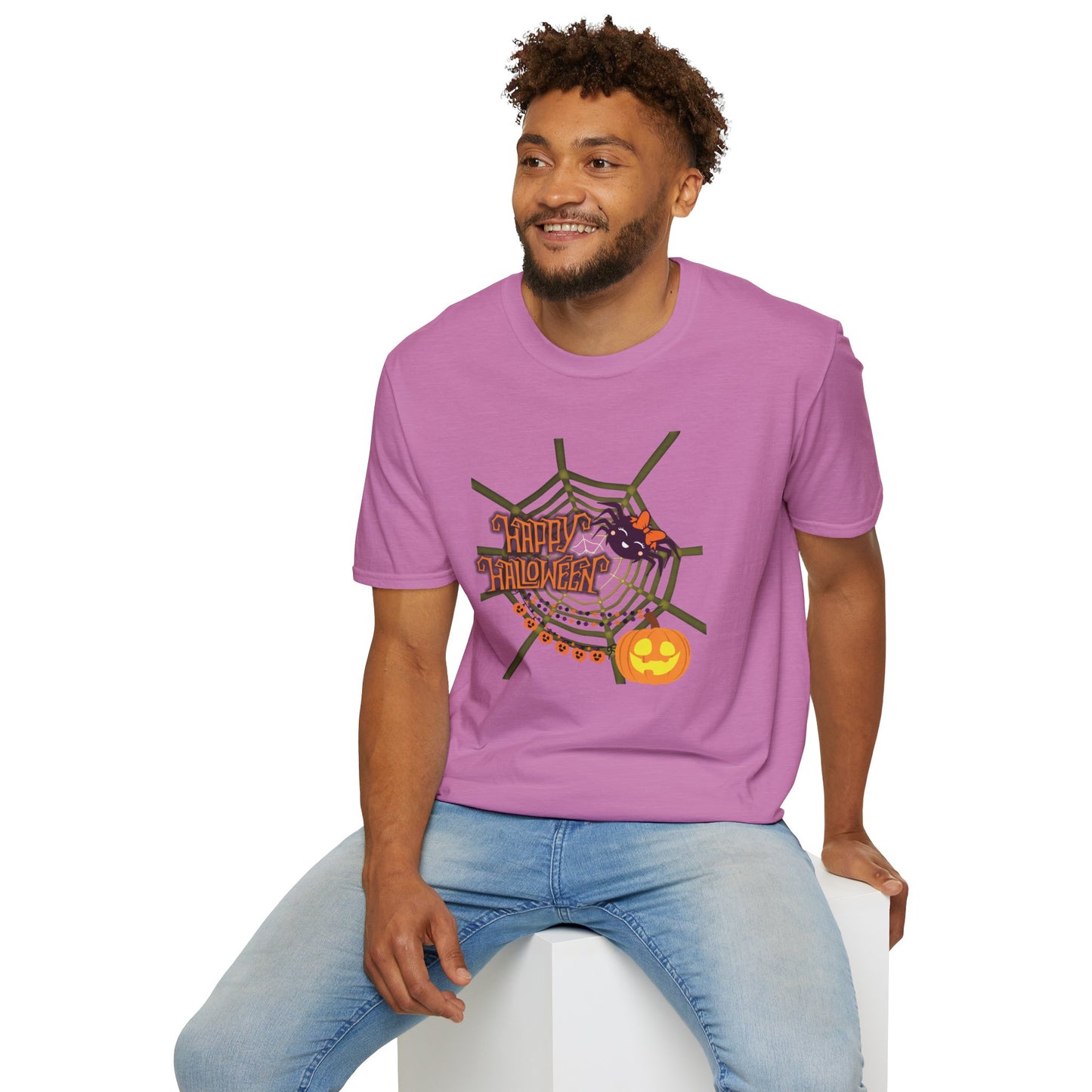 Halloween Cute Spiderweb - Unisex Softstyle T-Shirt