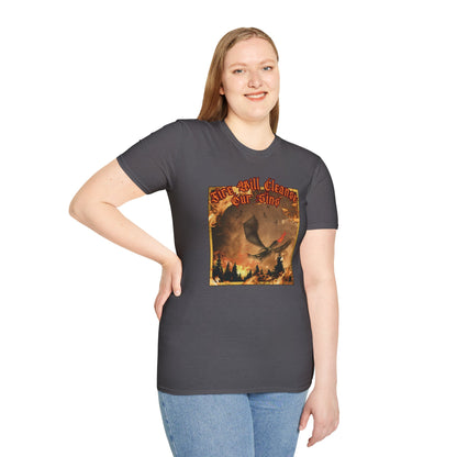 Dragon Attacking - Fire Will Cleanse Our Sins - Unisex Softstyle T-Shirt