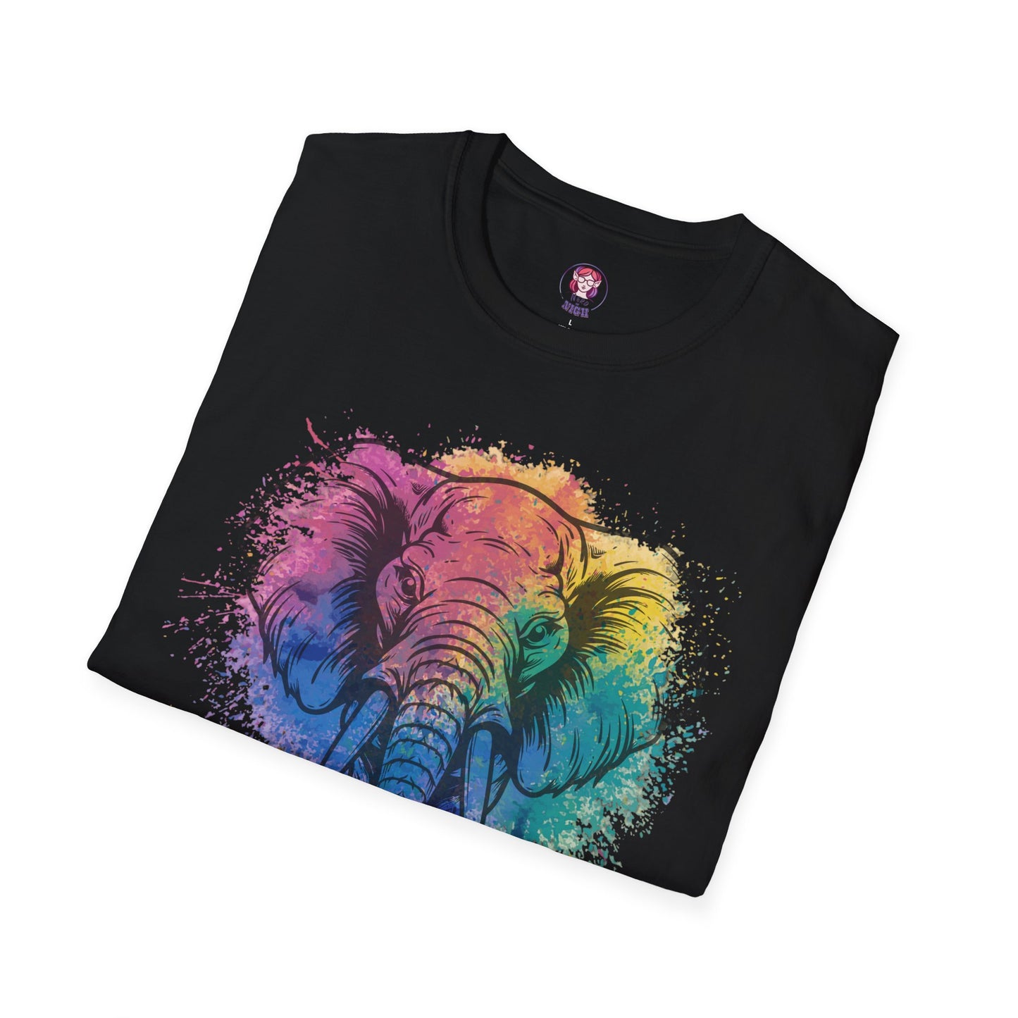 Wild Heart Collection - Elephant Color Splash Unisex Softstyle Graphic T-Shirt