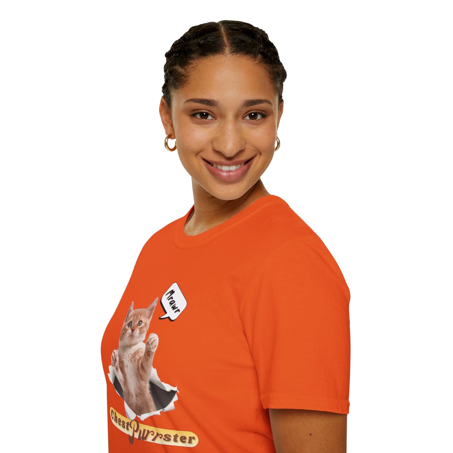 Cute Kitten ChestPurrster Pun - Unisex Softstyle T-Shirt