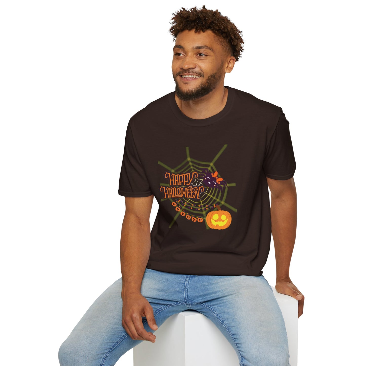 Halloween Cute Spiderweb - Unisex Softstyle T-Shirt