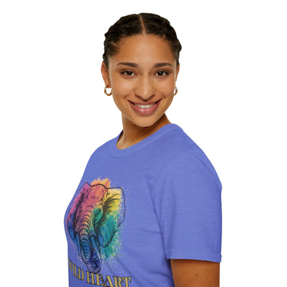 Wild Heart Collection - Elephant Color Splash Unisex Softstyle Graphic T-Shirt