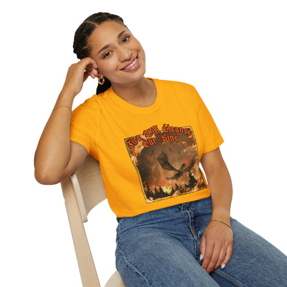 Dragon Attacking - Fire Will Cleanse Our Sins - Unisex Softstyle T-Shirt