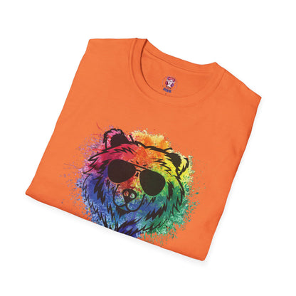 Wild Heart Collection - Bear Color Splash Unisex Softstyle Graphic T-Shirt