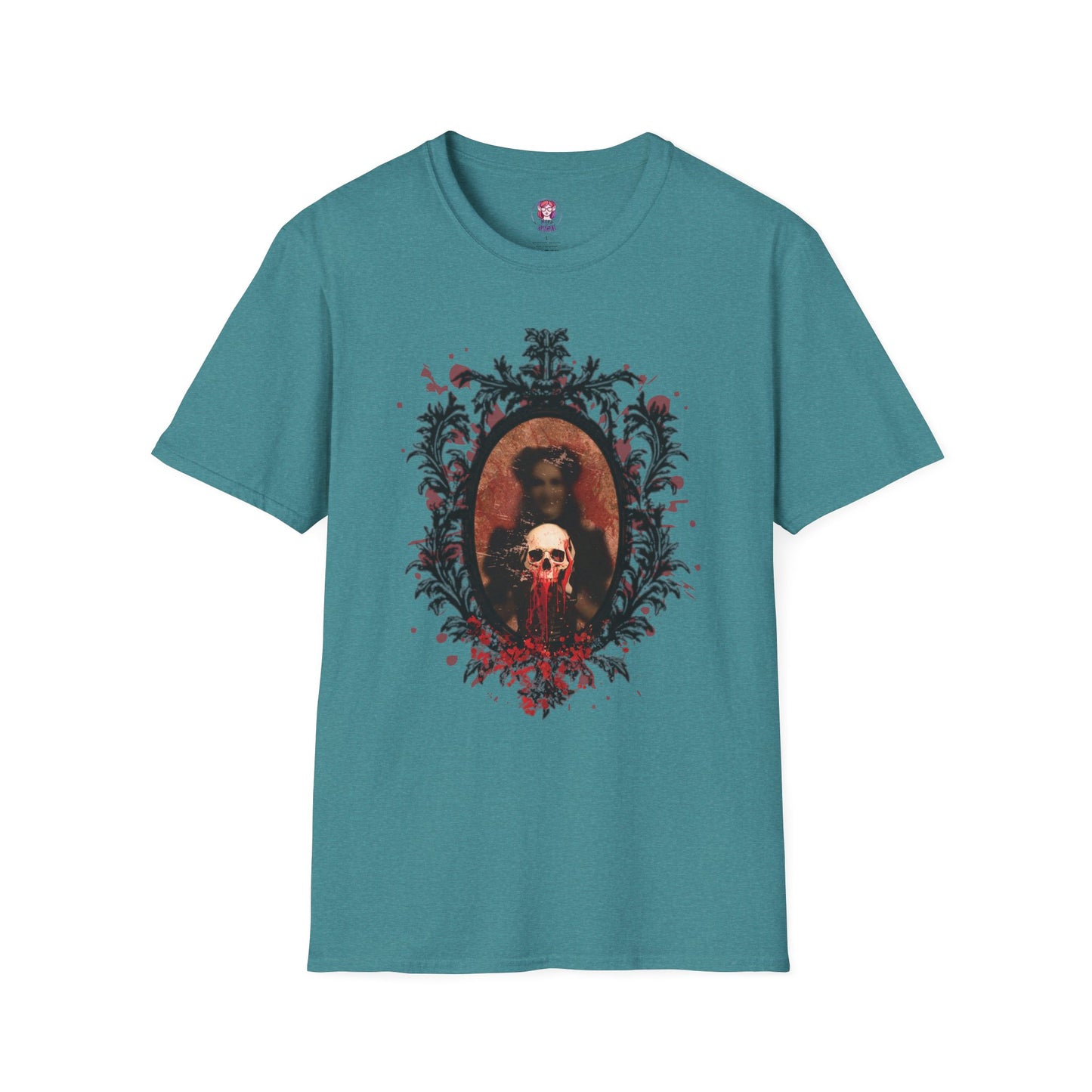 Vintage Gothic Skull Frame - Unisex Softstyle T-Shirt