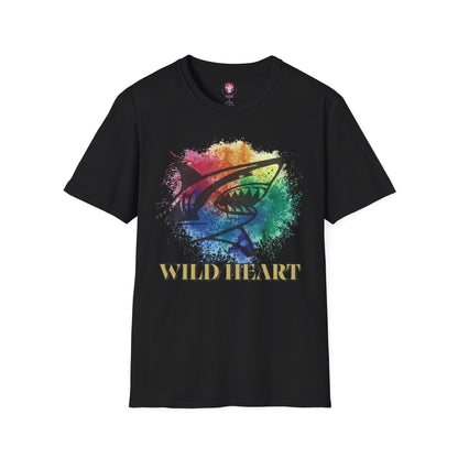 Wild Heart Collection - Shark Color Splash Unisex Softstyle Graphic T-Shirt