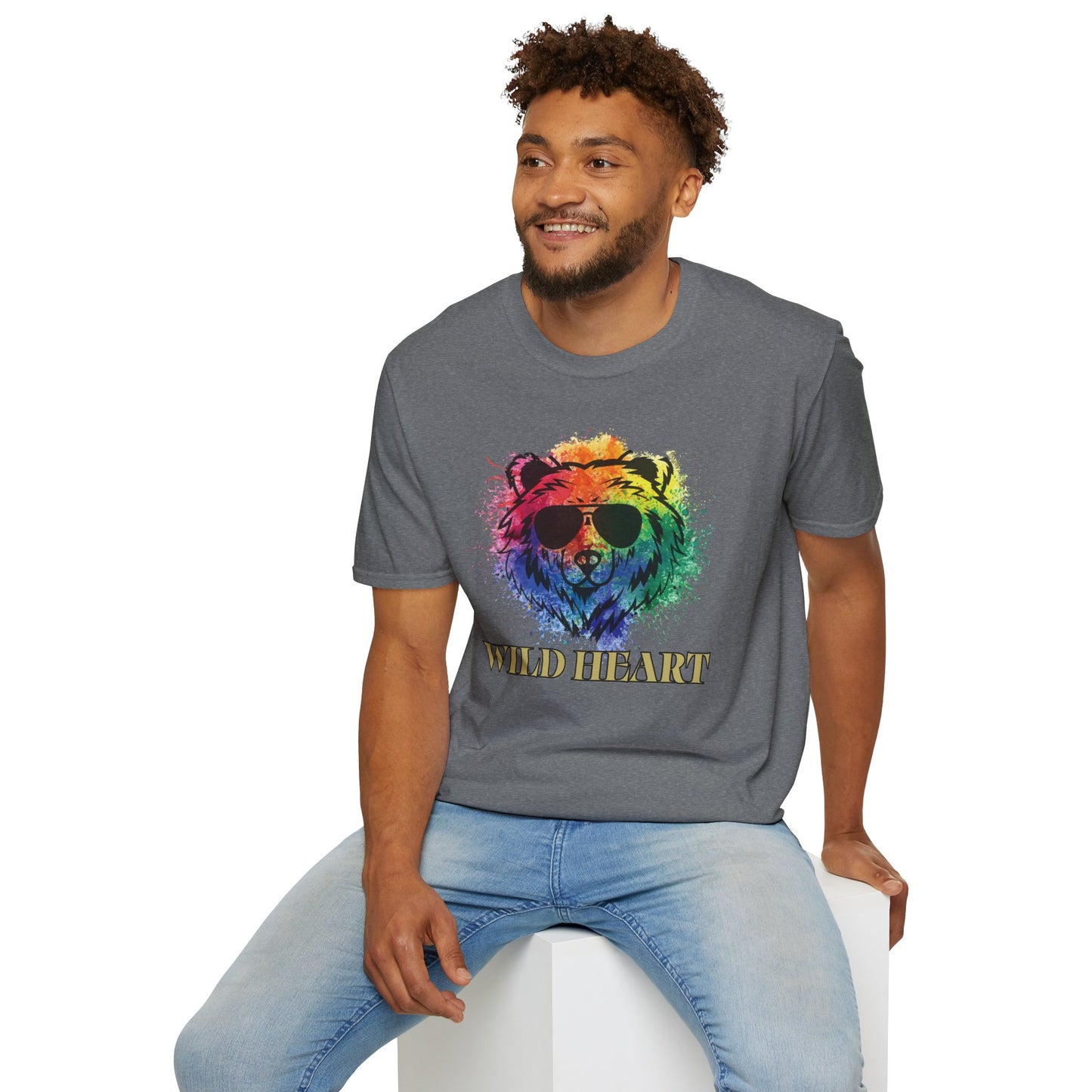 Wild Heart Collection - Bear Color Splash Unisex Softstyle Graphic T-Shirt