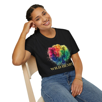 Wild Heart Collection - Elephant Color Splash Unisex Softstyle Graphic T-Shirt
