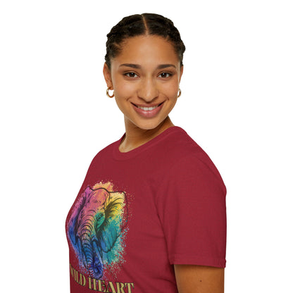 Wild Heart Collection - Elephant Color Splash Unisex Softstyle Graphic T-Shirt