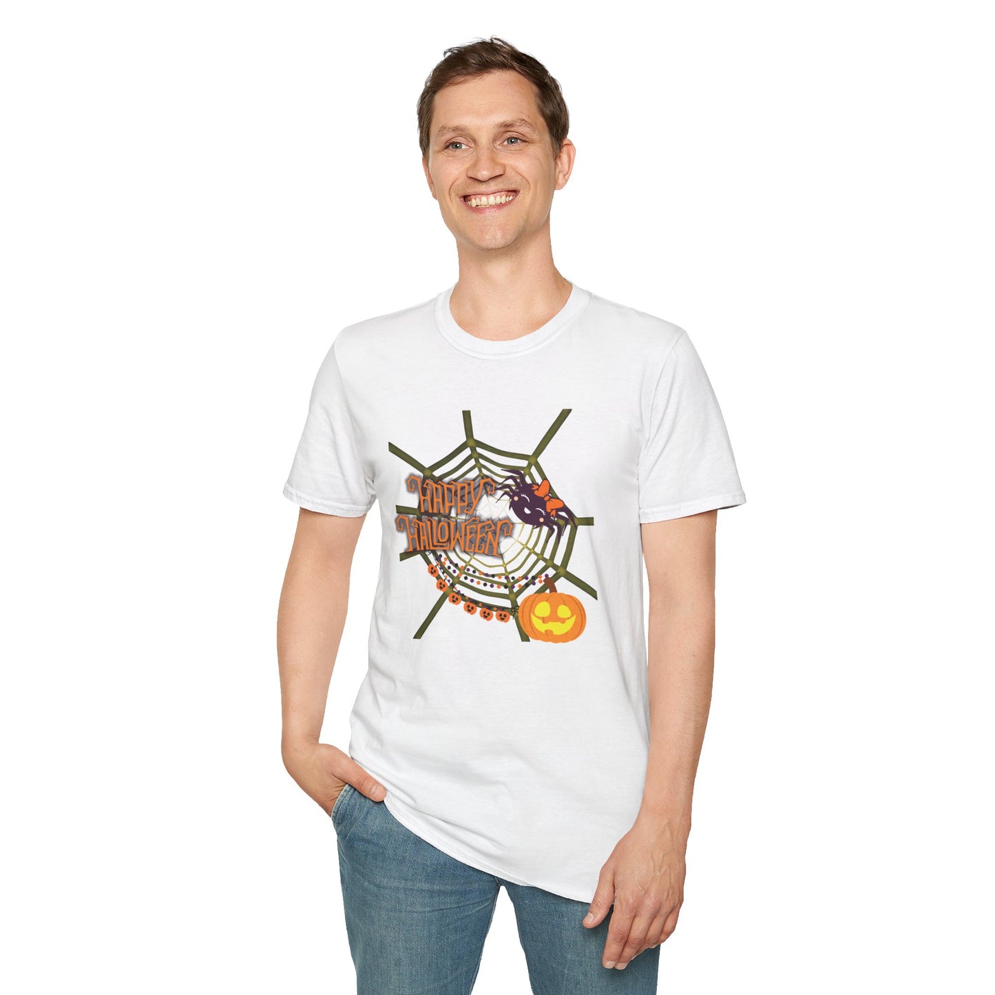 Halloween Cute Spiderweb - Unisex Softstyle T-Shirt