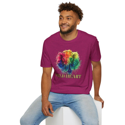 Wild Heart Collection - Elephant Color Splash Unisex Softstyle Graphic T-Shirt