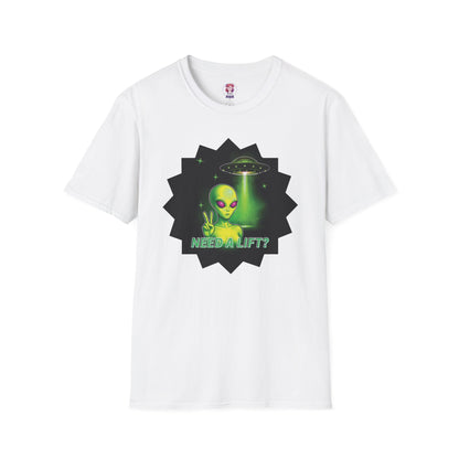 Cool Alien Peace Sign - Need a Lift - Unisex Softstyle T-Shirt