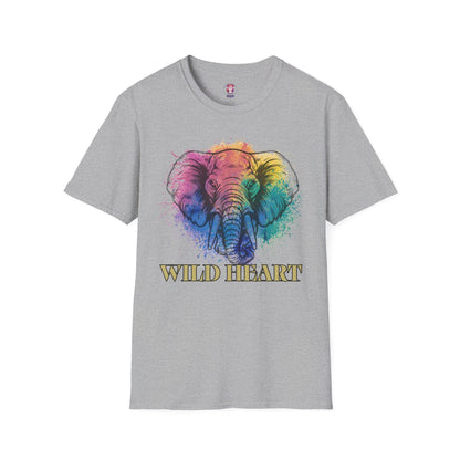 Wild Heart Collection - Elephant Color Splash Unisex Softstyle Graphic T-Shirt