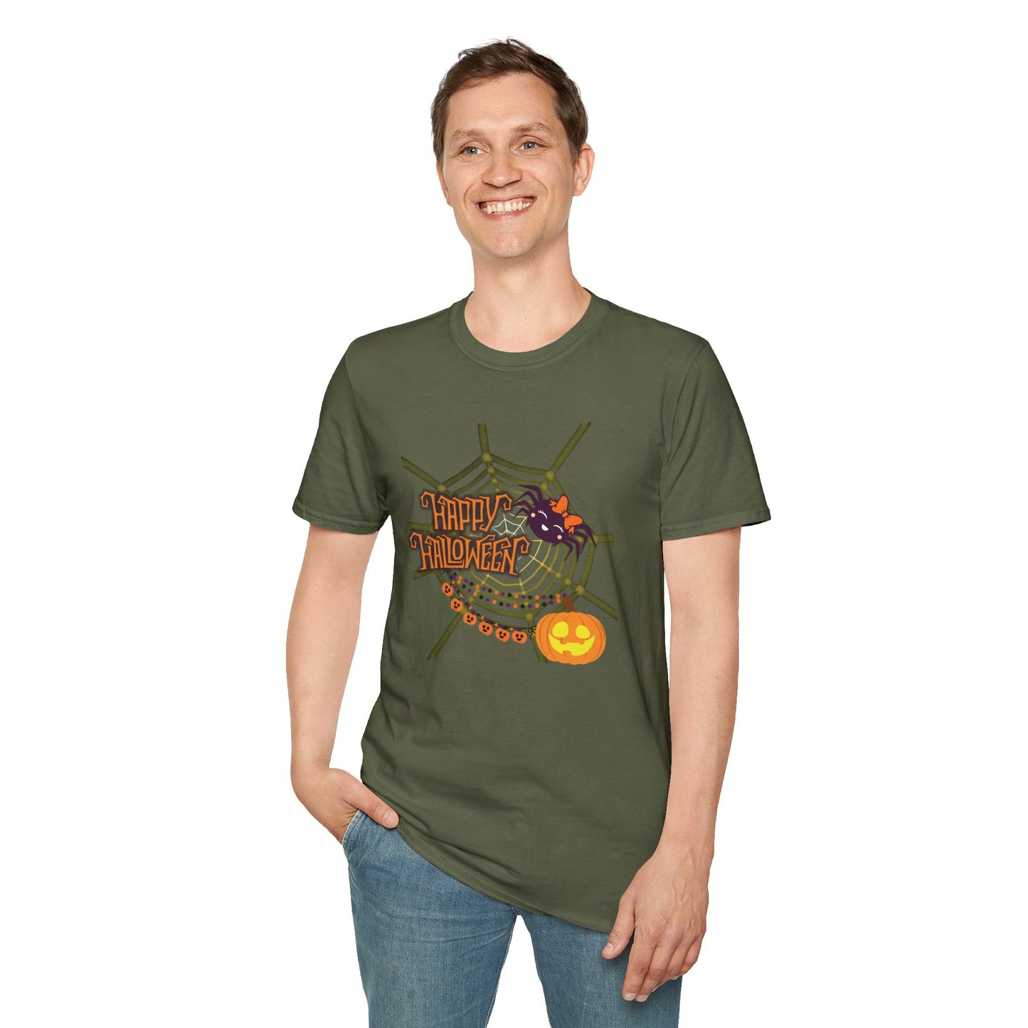 Halloween Cute Spiderweb - Unisex Softstyle T-Shirt