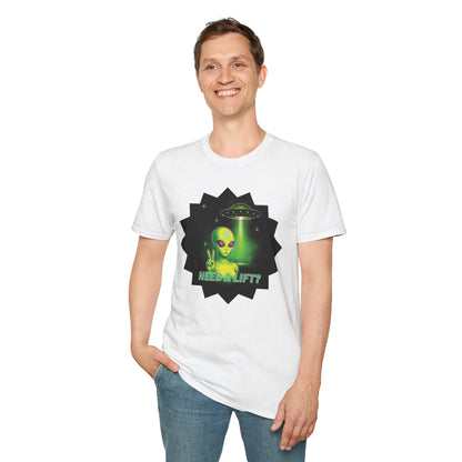 Cool Alien Peace Sign - Need a Lift - Unisex Softstyle T-Shirt
