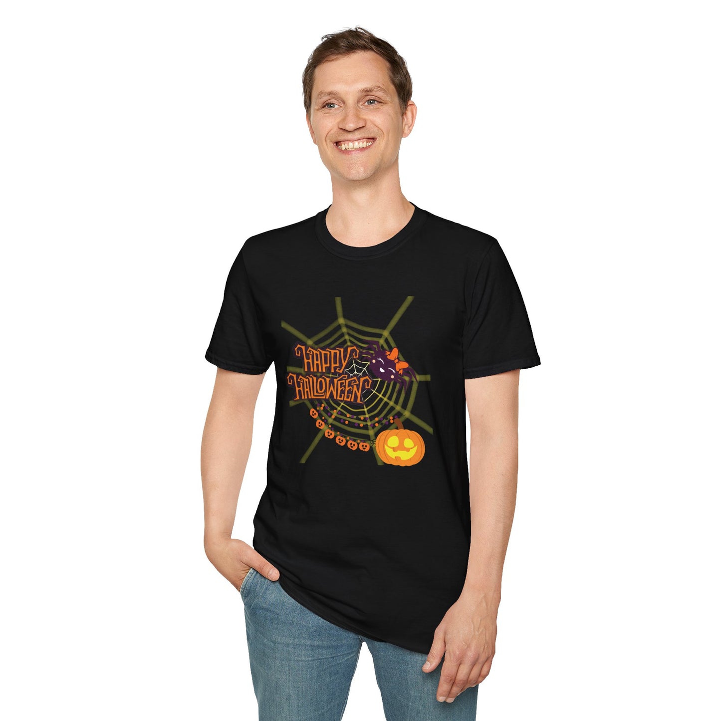 Halloween Cute Spiderweb - Unisex Softstyle T-Shirt