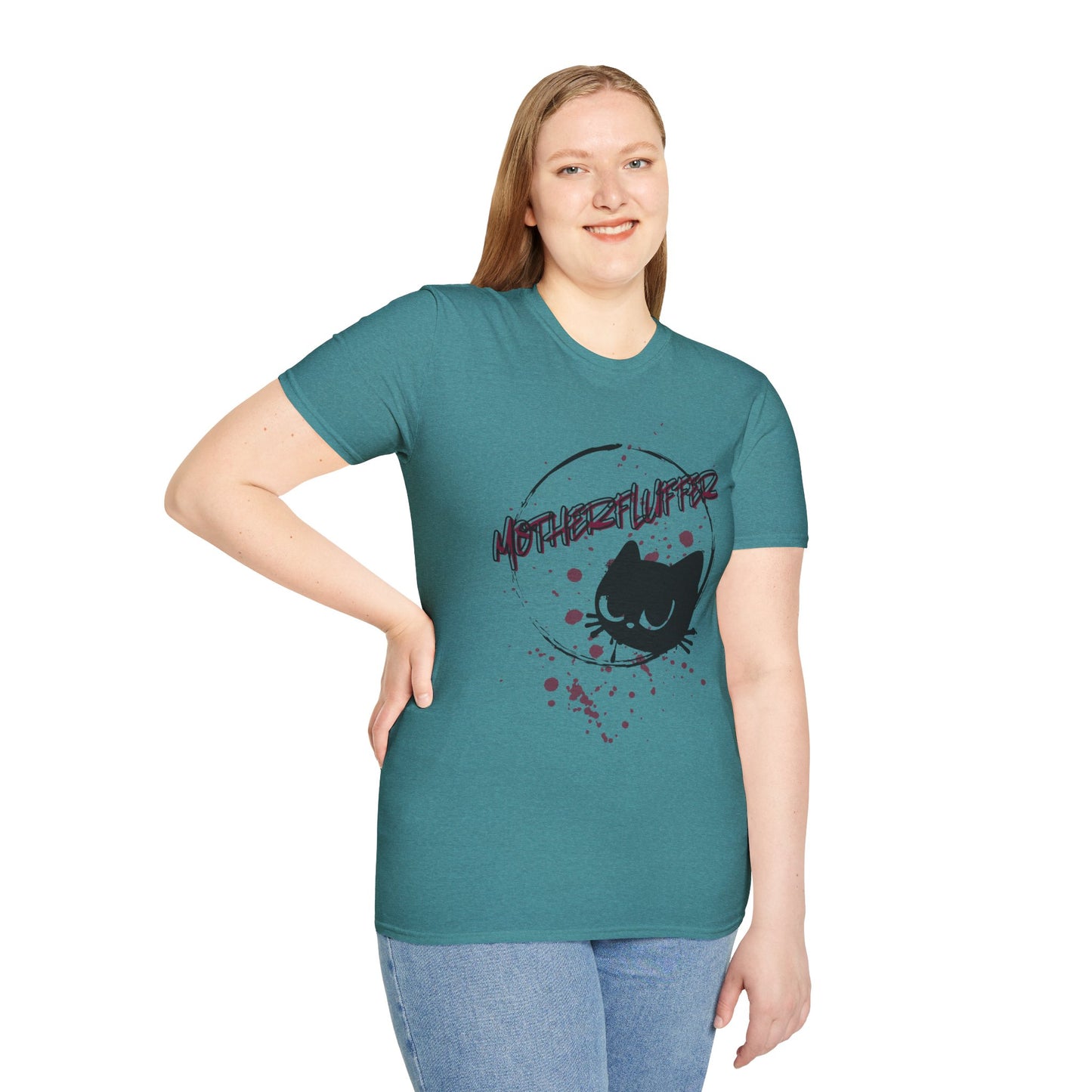 Motherfluffer Color Cat - Unisex Softstyle T-Shirt