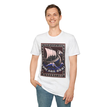 Nordic Runes Viking Ship - Unisex Softstyle T-Shirt