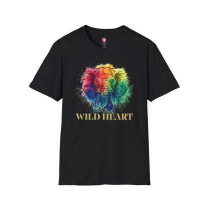 Wild Heart Collection - Elephant Color Splash Unisex Softstyle Graphic T-Shirt