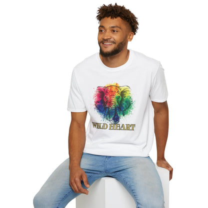 Wild Heart Collection - Elephant Color Splash Unisex Softstyle Graphic T-Shirt