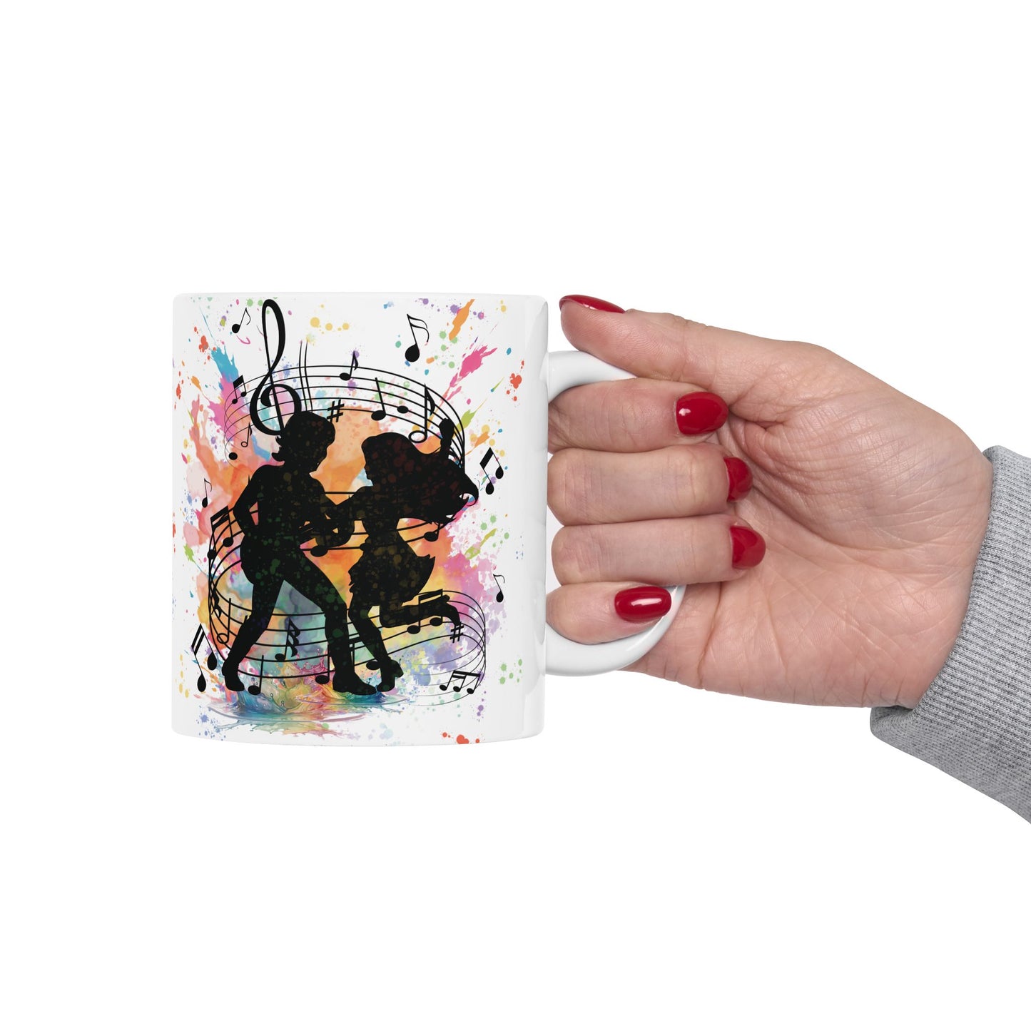 Color Artistic Music Inspired Ceramic Mug | Perfect Gift for Musicians, Coffee Lovers, Art Enthusiasts
