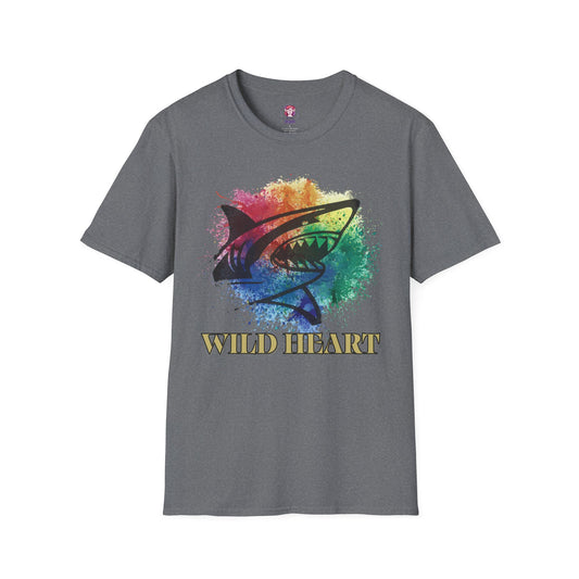 Wild Heart Collection - Shark Color Splash Unisex Softstyle Graphic T-Shirt