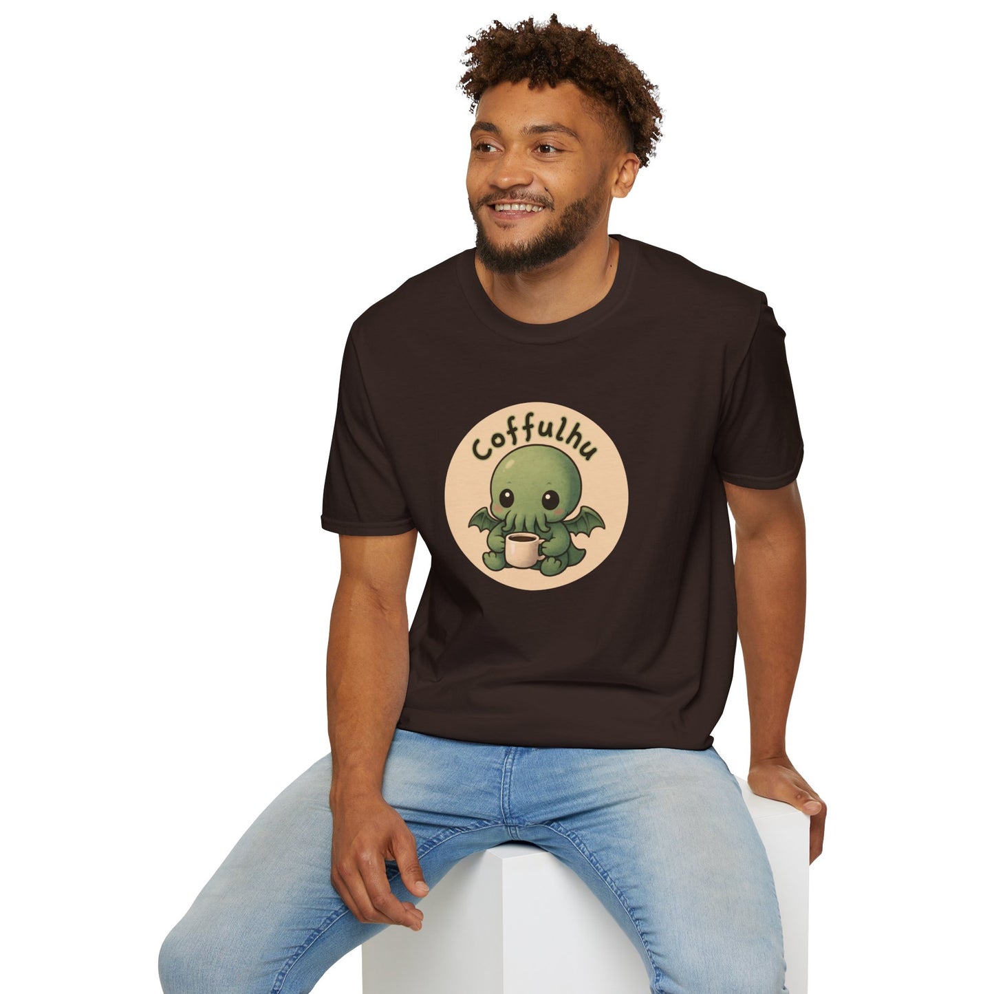 Cthulhu Coffulhu Coffee Pun - Unisex Softstyle T-Shirt