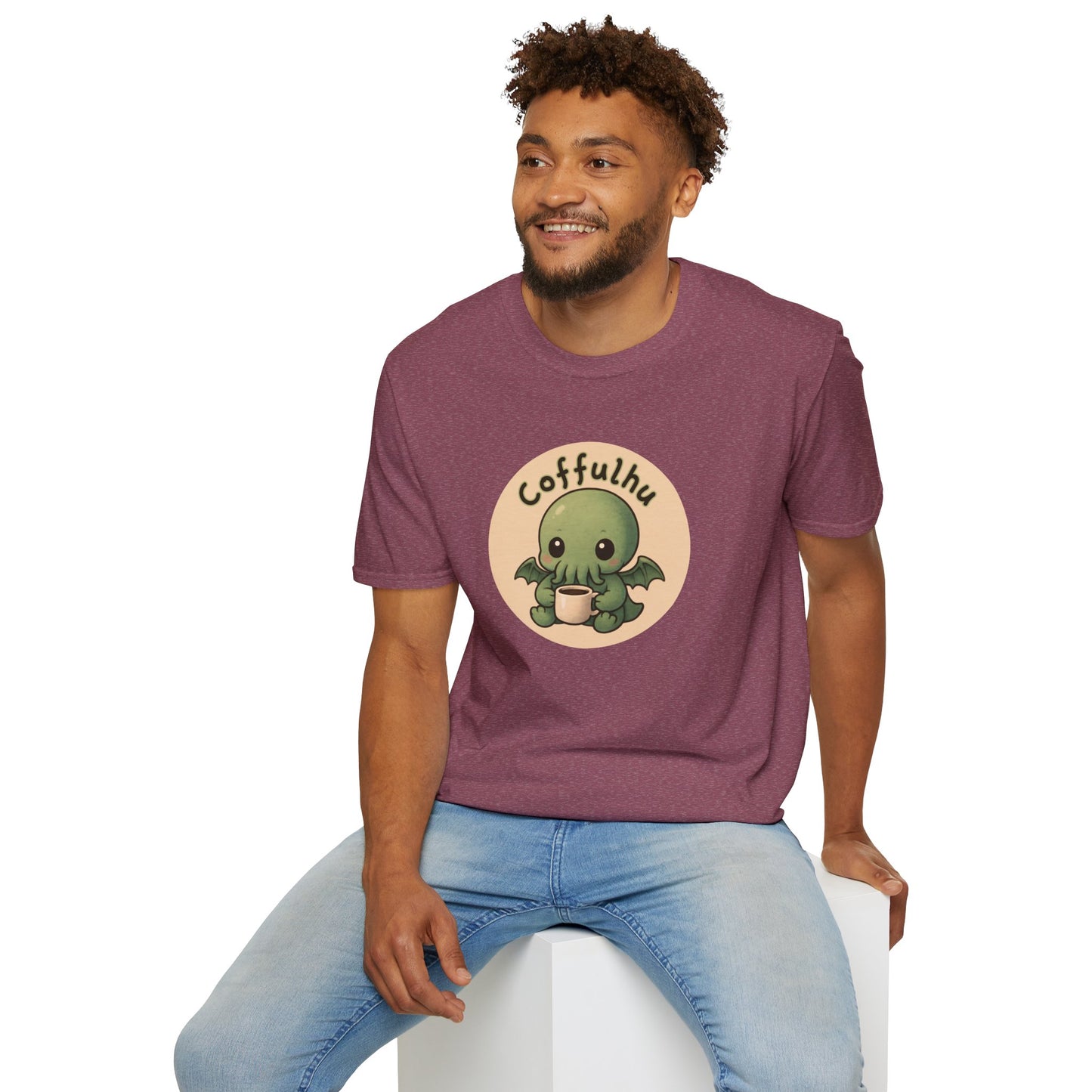 Cthulhu Coffulhu Coffee Pun - Unisex Softstyle T-Shirt