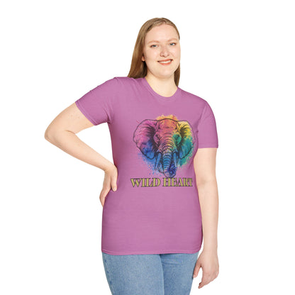 Wild Heart Collection - Elephant Color Splash Unisex Softstyle Graphic T-Shirt