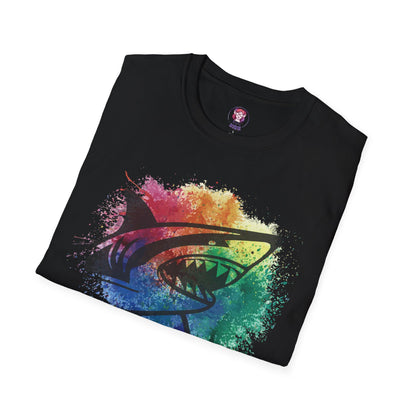Wild Heart Collection - Shark Color Splash Unisex Softstyle Graphic T-Shirt