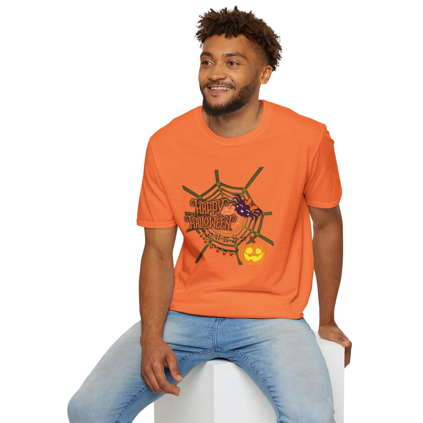 Halloween Cute Spiderweb - Unisex Softstyle T-Shirt