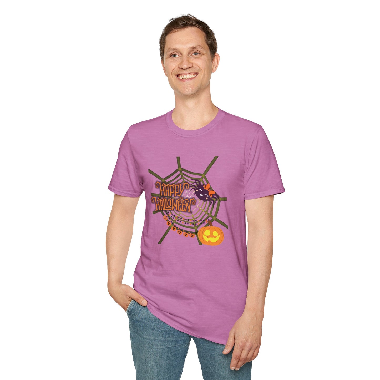 Halloween Cute Spiderweb - Unisex Softstyle T-Shirt