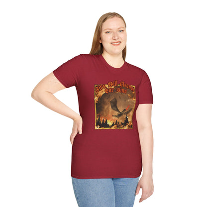 Dragon Attacking - Fire Will Cleanse Our Sins - Unisex Softstyle T-Shirt