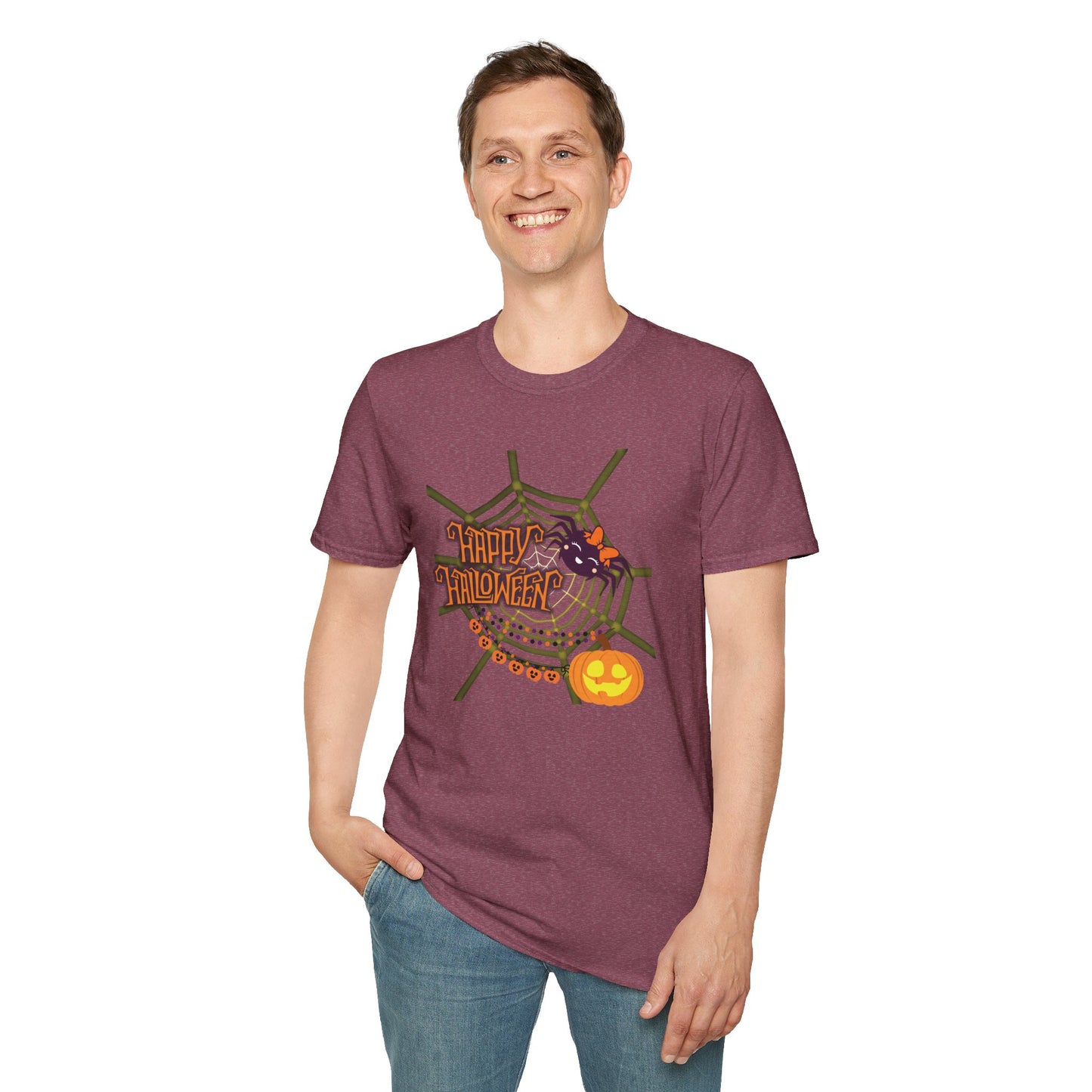 Halloween Cute Spiderweb - Unisex Softstyle T-Shirt