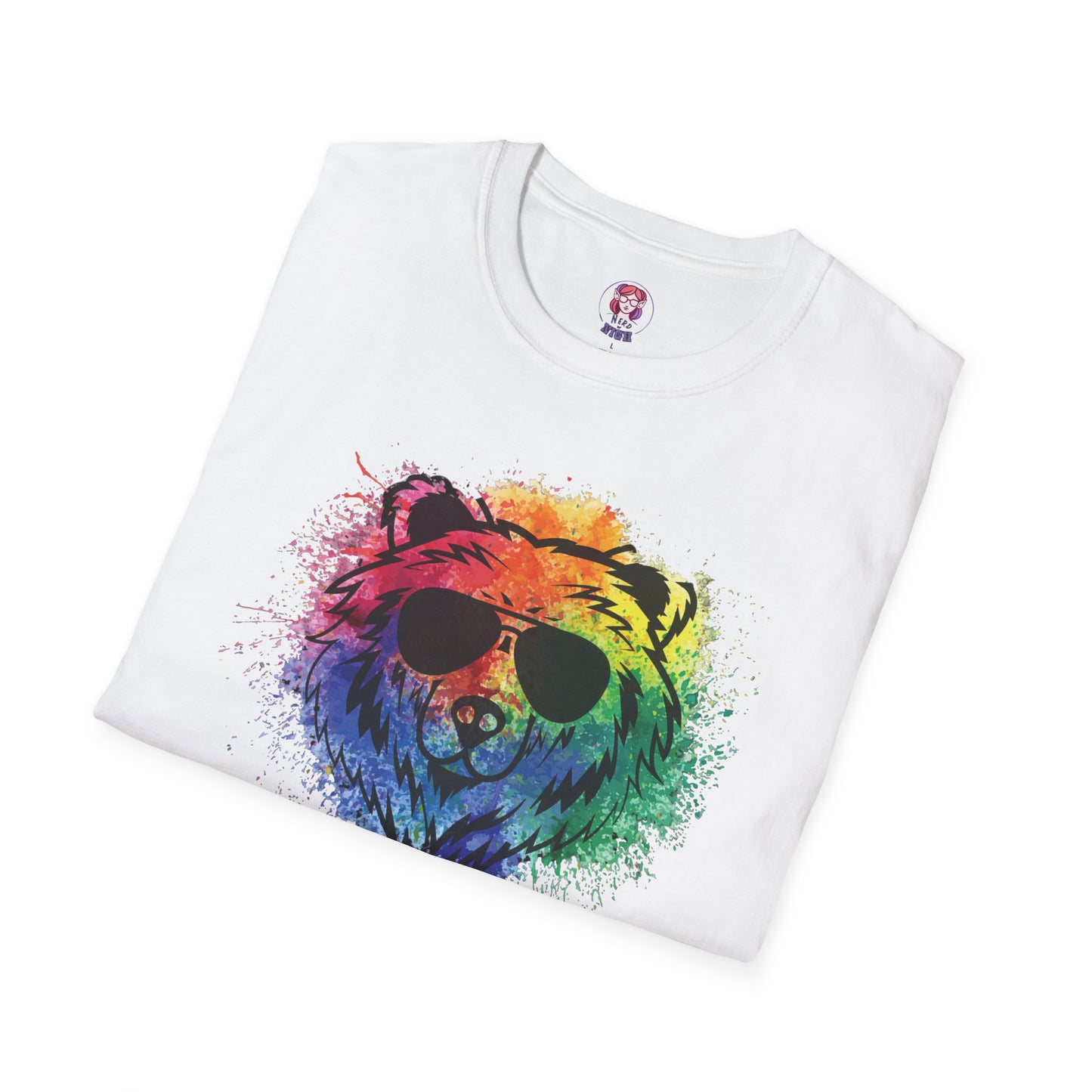Wild Heart Collection - Bear Color Splash Unisex Softstyle Graphic T-Shirt