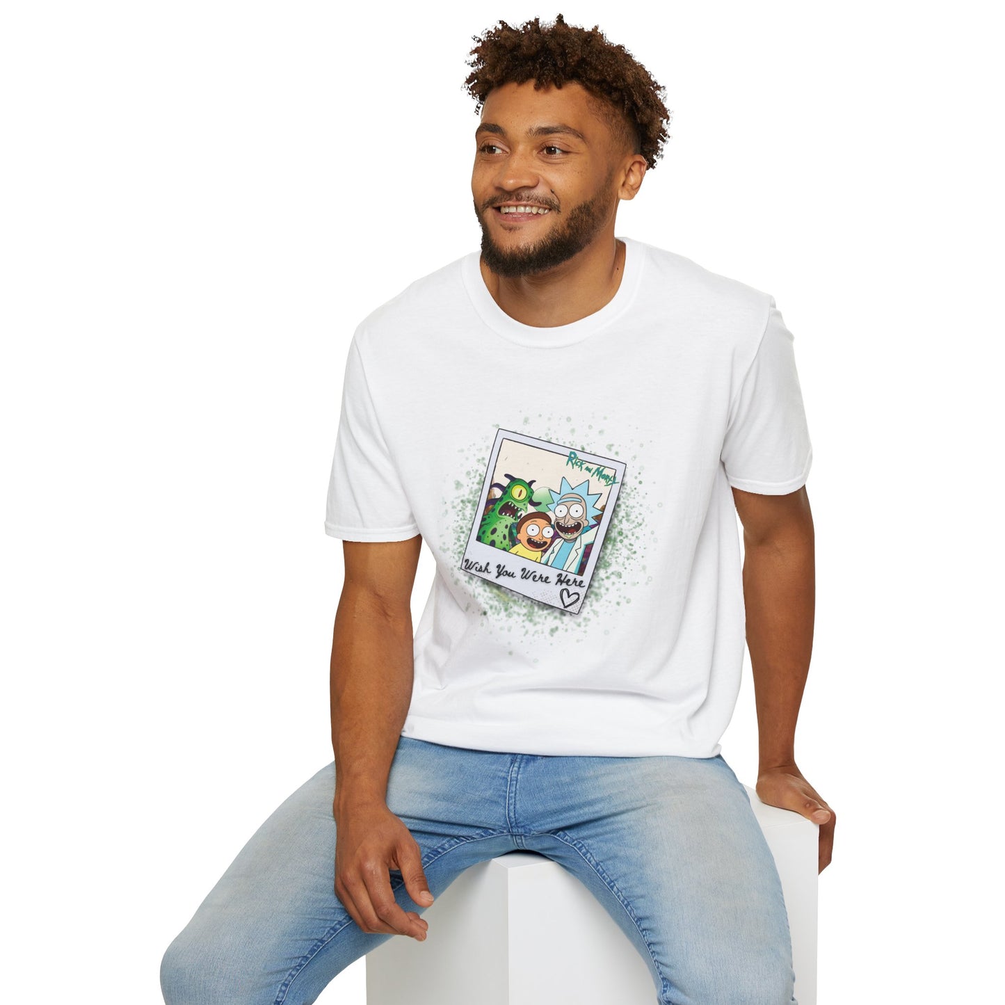 Rick & Morty Polaroid - Wish You Were Here - Unisex Softstyle T-Shirt